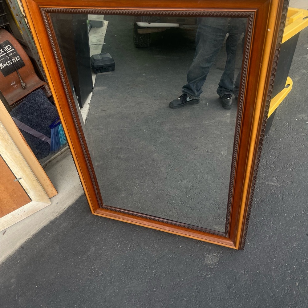 Large Wooden Framed Mirror
